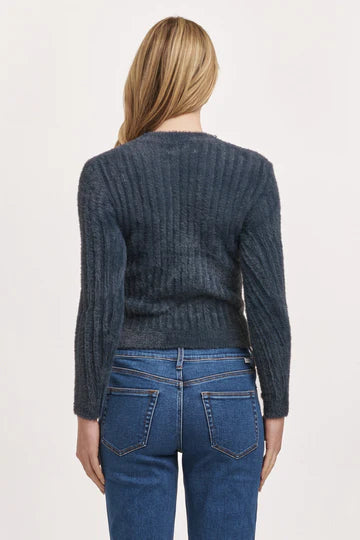 Ribbed Fuzzy Fitted Sweater