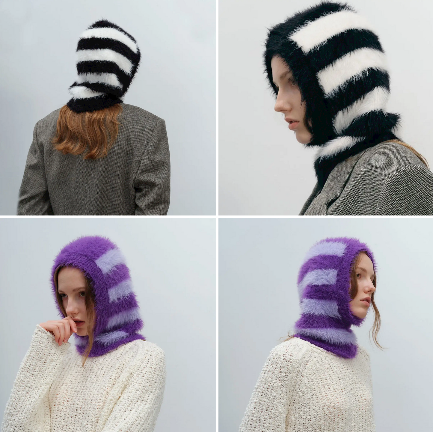 Stripe fuzzy hat